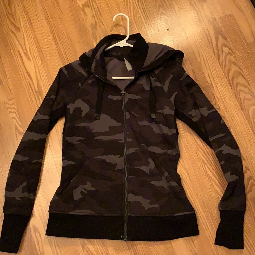 Athleta Black Camo Zip up Hoodie
